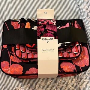 Diane von Furstenberg Pink and Black Travel Pouch Set for target